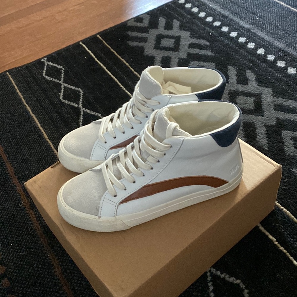 SOLD - Women’s size 5 Madewell x Vans Sidewalk High-Top Sneakers in Colorblock